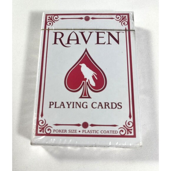 Vintage Raven Poker Size Jumbo Index Playing Cards Deck Red/White Sealed - Picture 1 of 8